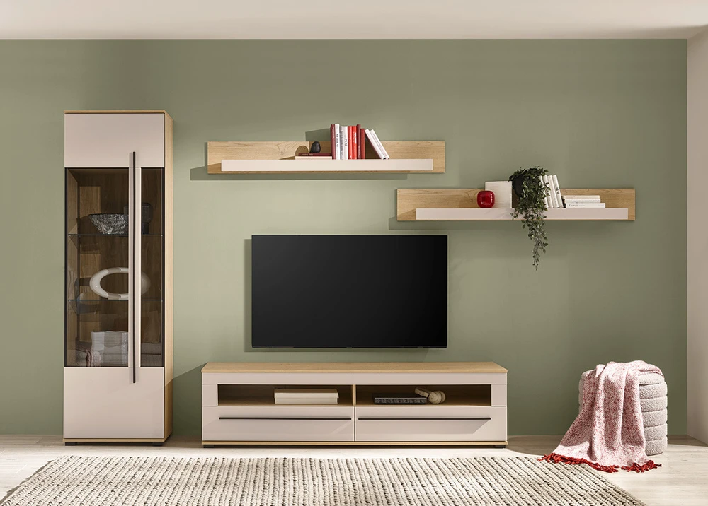 TV spintelė Cantara, bežas / ąžuolas
