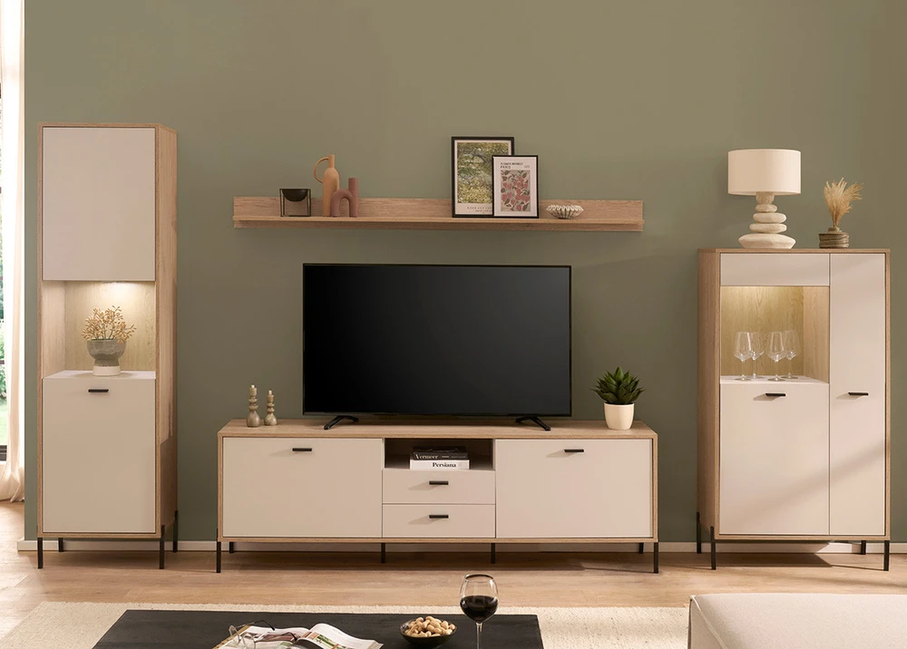 TV spintelė Fredericia, bežas / ąžuolas