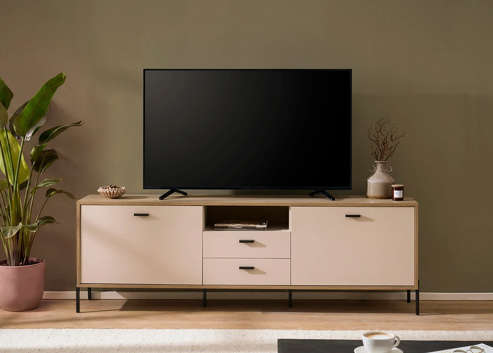 TV spintelė Fredericia, bežas / ąžuolas