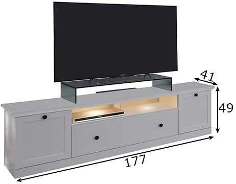 TV staliukas Baxter, 177 x 41 x 49 cm, balta