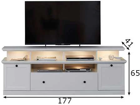 TV staliukas Baxter, 177 x 41 x 65 cm, balta