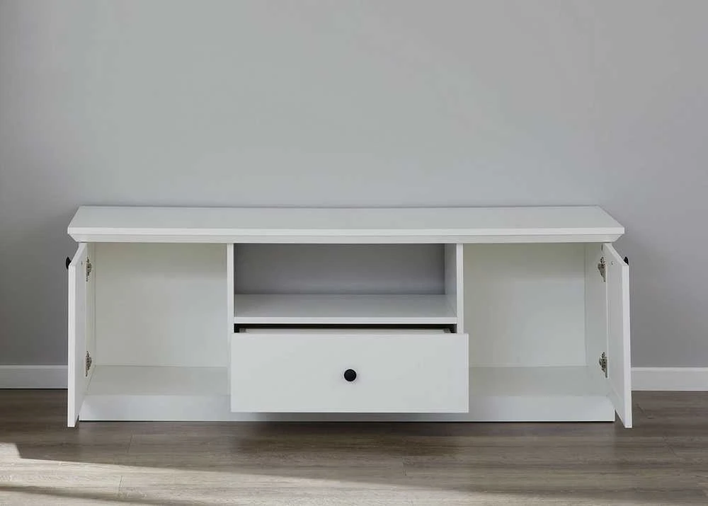 TV staliukas Baxter, 139 x 41 x 49 cm, balta
