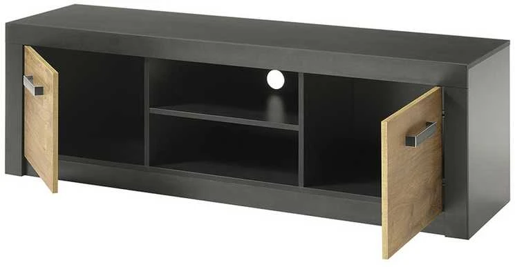 TV staliukas Brügge, 153 x 42 x 49 cm, kaštonas / pilka