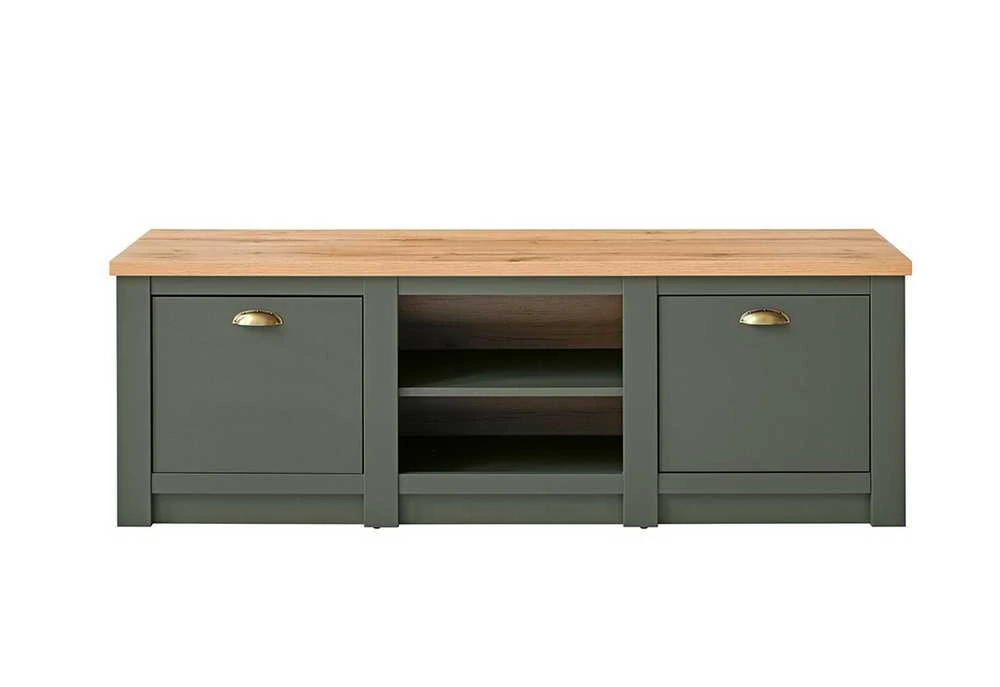 TV staliukas Cambridge, 152 x 45 x 51 cm, žalia / ąžuolinė