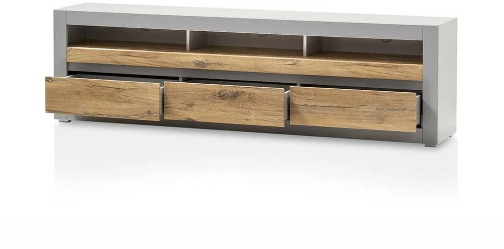 TV staliukas TV stovas Casablanca, 217 cm, ąžuolinė/matinė pilka