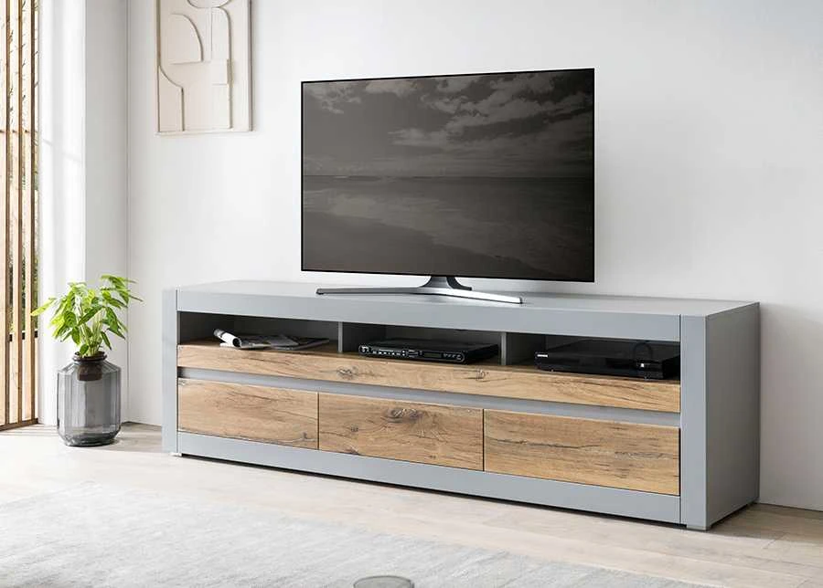 TV staliukas TV stovas Casablanca, 217 cm, ąžuolinė/matinė pilka