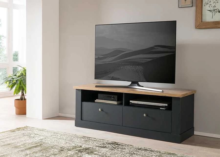 TV staliukas Catania, 135 x 45 x 51 cm, ąžuolinė / antracitas