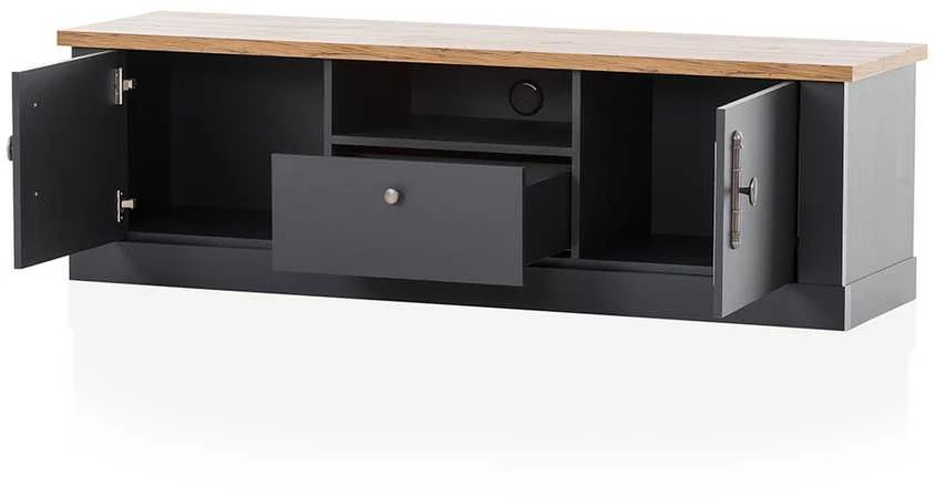 TV staliukas Catania, 158 x 45 x 51 cm, ąžuolinė / antracitas
