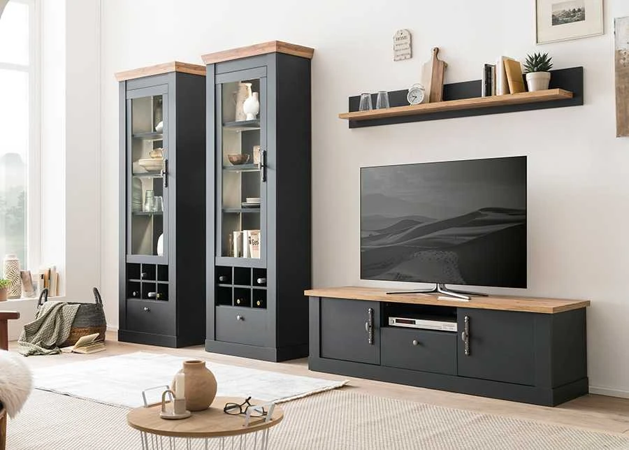 TV staliukas Catania, 158 x 45 x 51 cm, ąžuolinė / antracitas