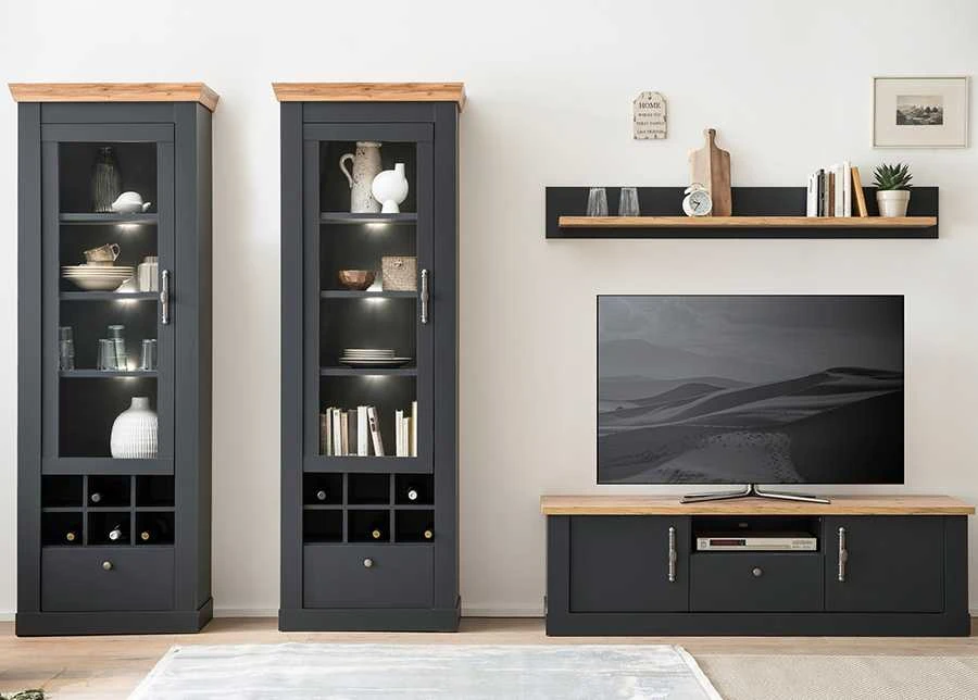 TV staliukas Catania, 158 x 45 x 51 cm, ąžuolinė / antracitas