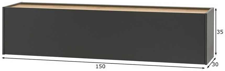 TV staliukas City, 150 x 30 x 35 cm, antracitas / ąžuolinė