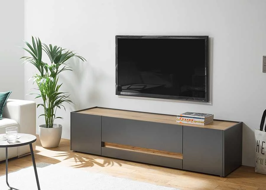 TV staliukas City, 170 x 45 x 42 cm, antracitas / ąžuolinė
