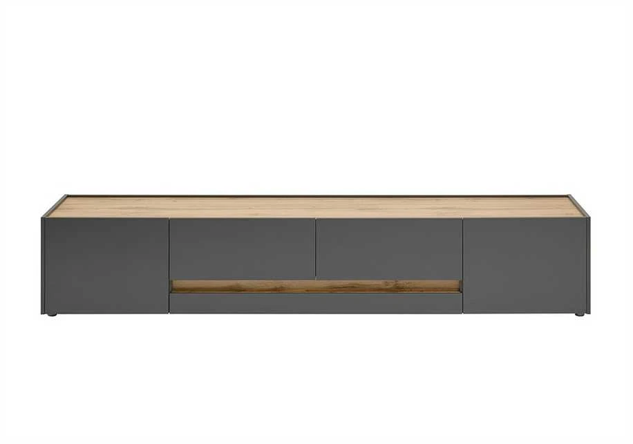 TV staliukas City, 223 x 45 x 42 cm, antracitas / ąžuolinė