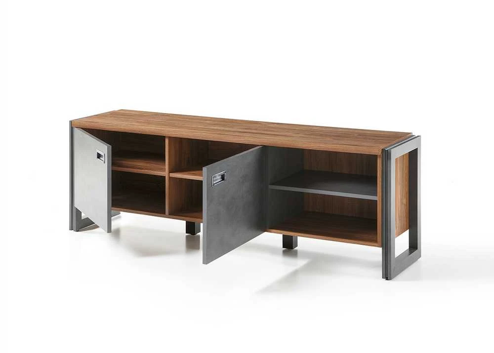 TV staliukas TV stovas Detroit, 156 x 39 x 53 cm, ąžuolas / pilka
