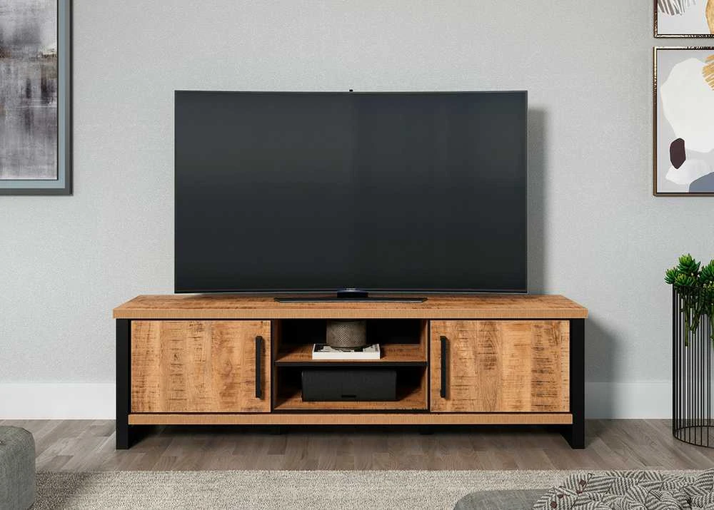 TV staliukas Enna, 166 x 45 x 50 cm, mango / juoda