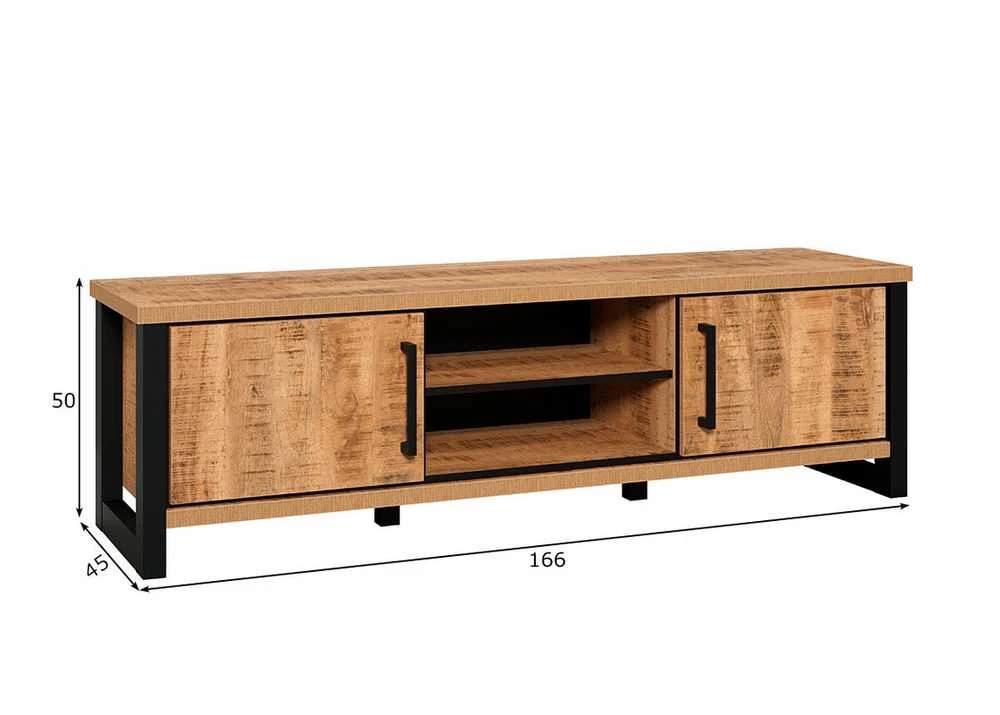 TV staliukas Enna, 166 x 45 x 50 cm, mango / juoda