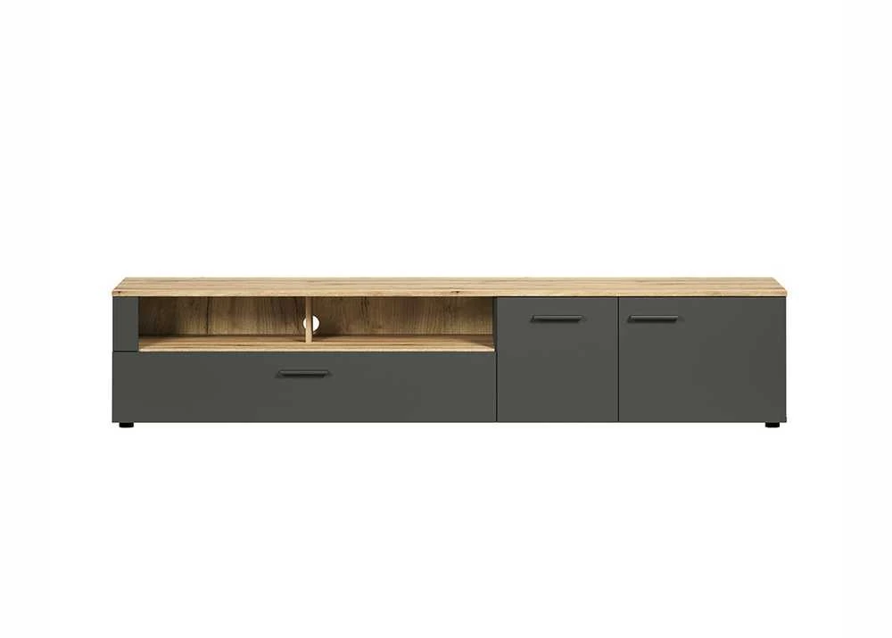 TV staliukas Esteban, 210 x 41 x 43 cm, antracitas / ąžuolas