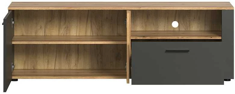 TV staliukas Esteban, 150 x 42 x 50 cm, antracitas / ąžuolas