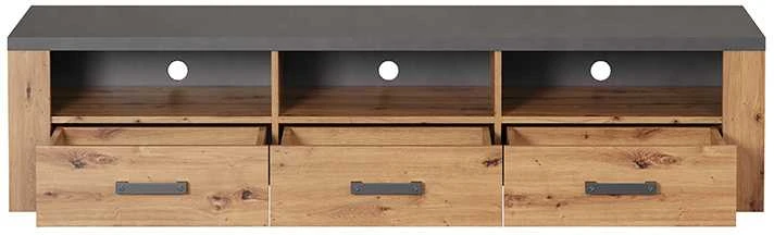 TV staliukas Follow, 180 x 50 x 43 cm, ąžuolas / pilka