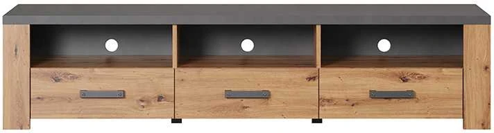 TV staliukas Follow, 180 x 50 x 43 cm, ąžuolas / pilka