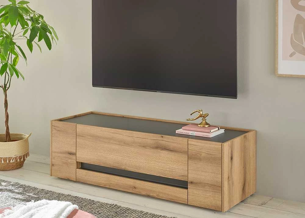 TV staliukas City, 140 x 44 x 42 cm, ąžuolas / antracitas