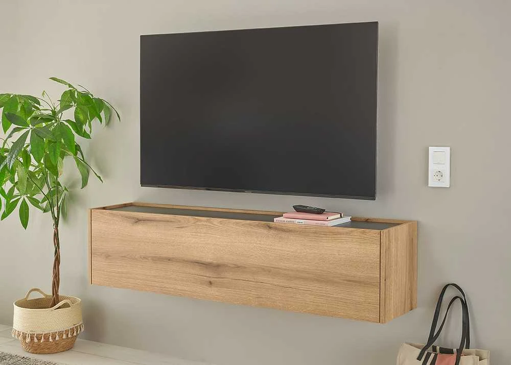 TV staliukas City, 150 x 30 x 35 cm, ąžuolas / antracitas