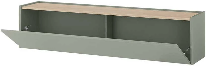 TV staliukas City, 150 x 30 x 35 cm, tamsiai žalia / ąžuolas