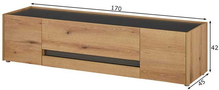 TV staliukas City, 170 x 45 x 42 cm, ąžuolas / antracitas