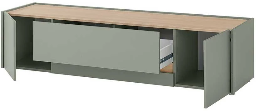 TV staliukas City, 170 x 45 x 42 cm, tamsiai žalia / ąžuolas