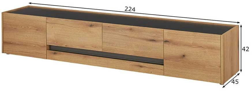 TV staliukas TV stovas Imv City, 224 cm, ažuolinė/antracitasv