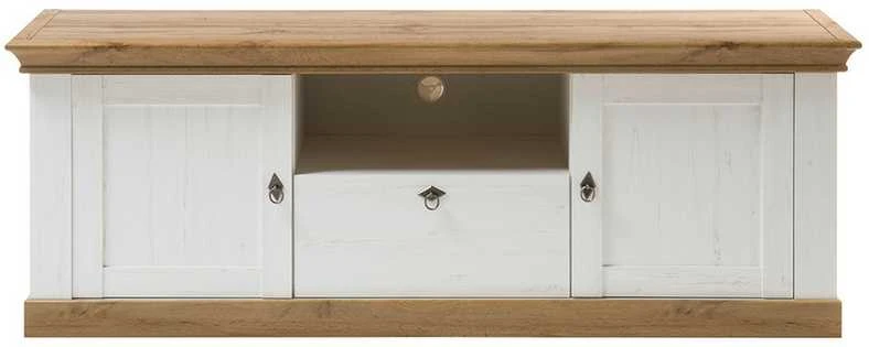 TV staliukas Landhaus, 183 x 52 x 64 cm, baltoji pušis / ąžuolas