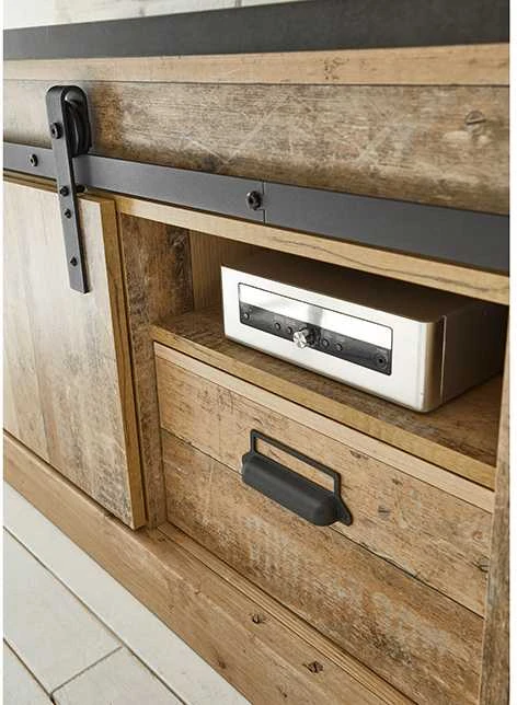 TV staliukas Sherwood, 162 x 38 x 61 cm, ruda / pilka