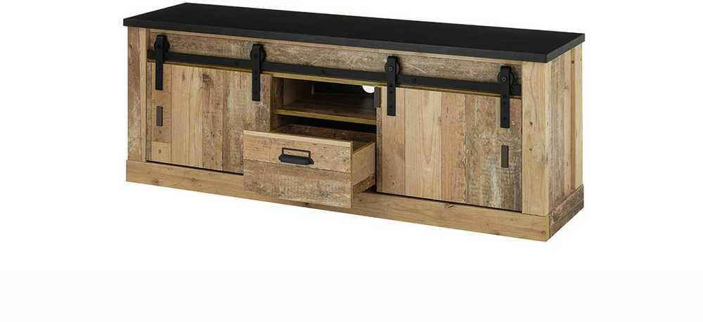 TV staliukas Sherwood, 162 x 38 x 61 cm, ruda / pilka