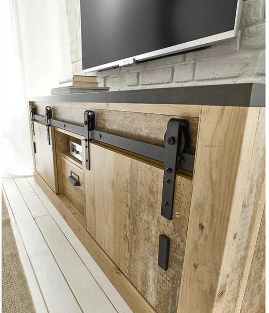 TV staliukas Sherwood, 162 x 38 x 61 cm, ruda / pilka