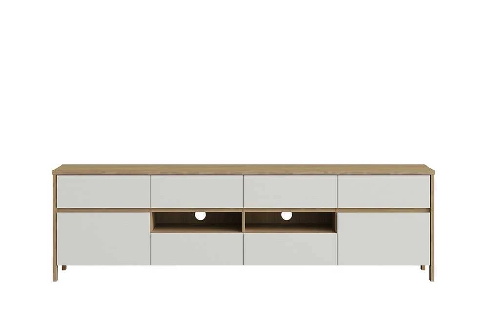 TV staliukas Stranda, 193 x 39 x 58 cm, balta / ąžuolas