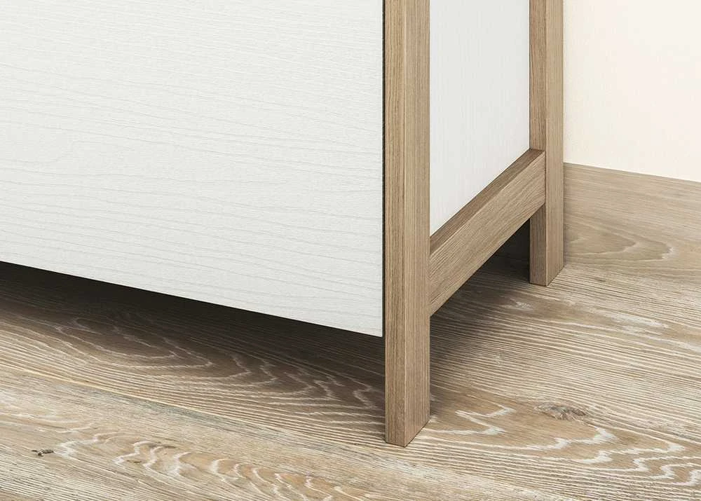 TV staliukas Stranda, 193 x 39 x 58 cm, balta / ąžuolas