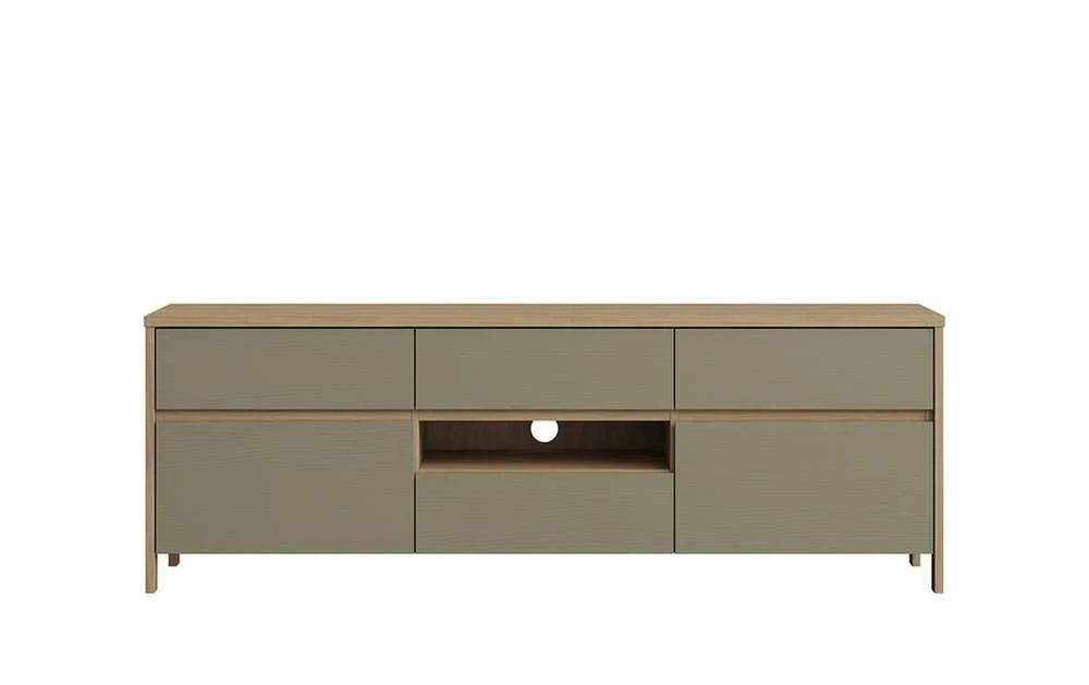 TV staliukas Stranda, 164 x 39 x 58 cm, pilkai žalia / ąžuolas