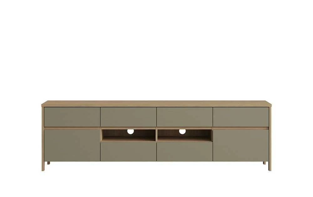 TV staliukas Stranda, 193 x 39 x 58 cm, pilkai žalia / ąžuolas