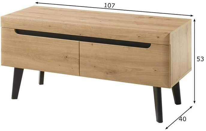 TV staliukas Imv Torge, 107 × 40 × 50 cm, ąžuolo spalvos