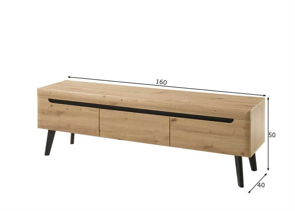 TV staliukas Imv Torge, 160 × 40 × 50 cm, ąžuolo spalvos