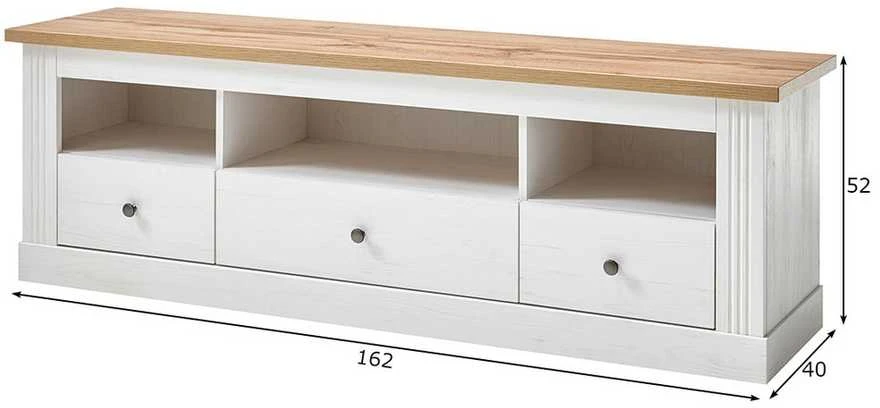 TV staliukas TV stovas Imv Westminster, 162 cm, balta/ąžuolinė