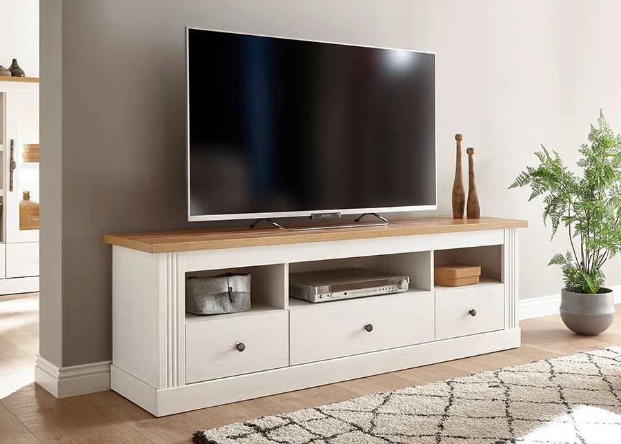 TV staliukas TV stovas Imv Westminster, 162 cm, balta/ąžuolinė