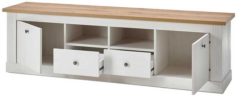 TV staliukas TV stovas Imv Westminster, 180 cm, balta/ąžuolinė