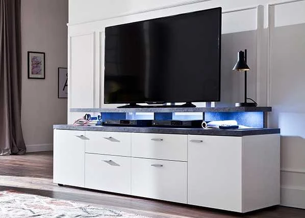 TV staliukas Mood, 180 x 47 x 65 cm, balta