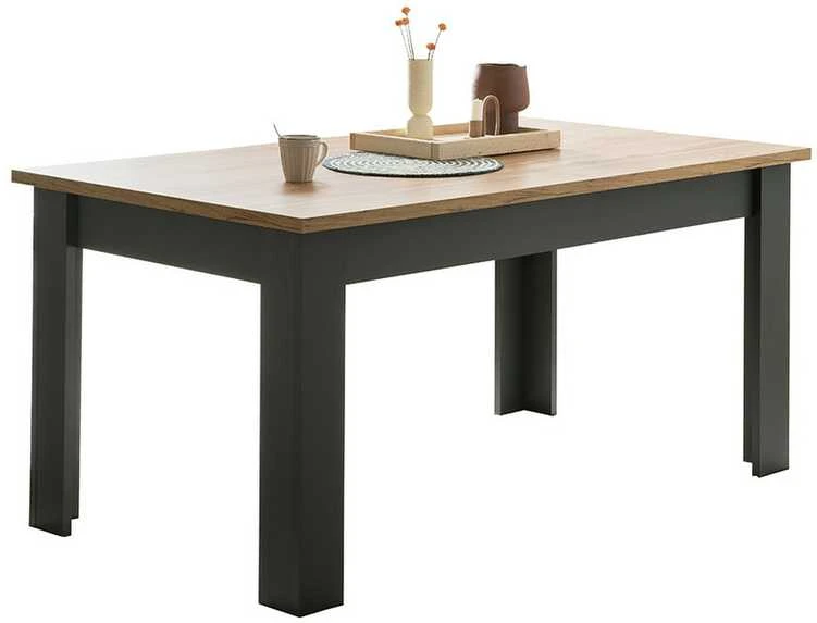 Valgomojo stalas Catania, 160 x 90 x 76 cm, ąžuolinė / antracitas