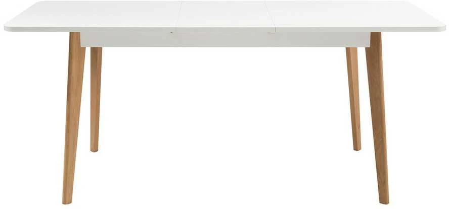 Valgomojo stalas Lena, 140-180 x 80 x 75 cm, balta / ąžuolas