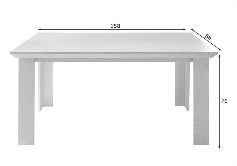Valgomojo stalas Westerland, 158 x 88 x 76 cm, baltoji pušis