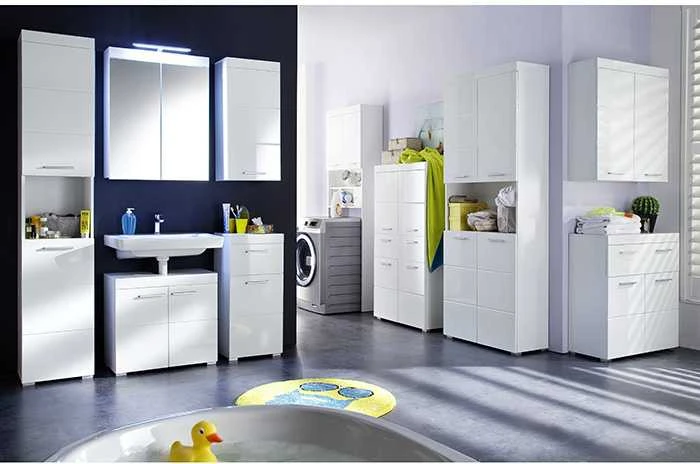 Trendteam Veidrodinė spintelė Amanda, 60 x 17 x 77 cm, balta blizgi