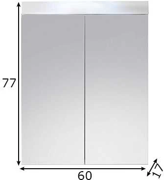 Trendteam Veidrodinė spintelė Amanda, 60 x 17 x 77 cm, balta blizgi