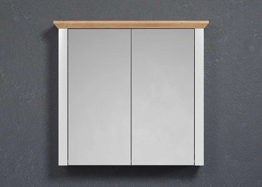 Veidrodinė spintelė Landside, 78 x 24 x 73 cm, šviesiai pilka / ąžuolas